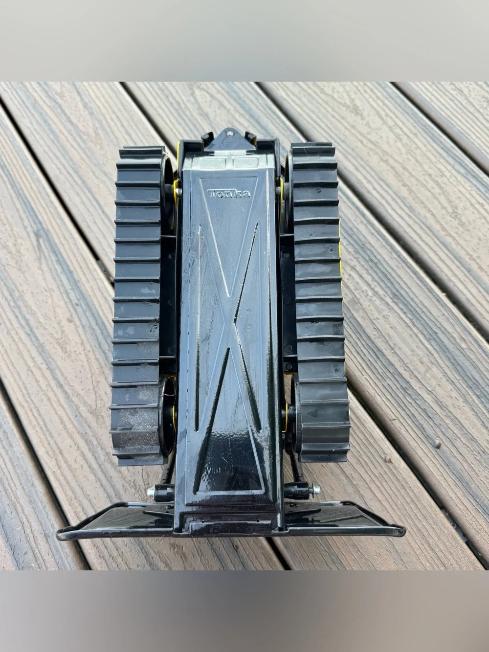 Vintage Tonka Bulldozer Dozer Track Loader Yellow Black Construction Toy 390-2